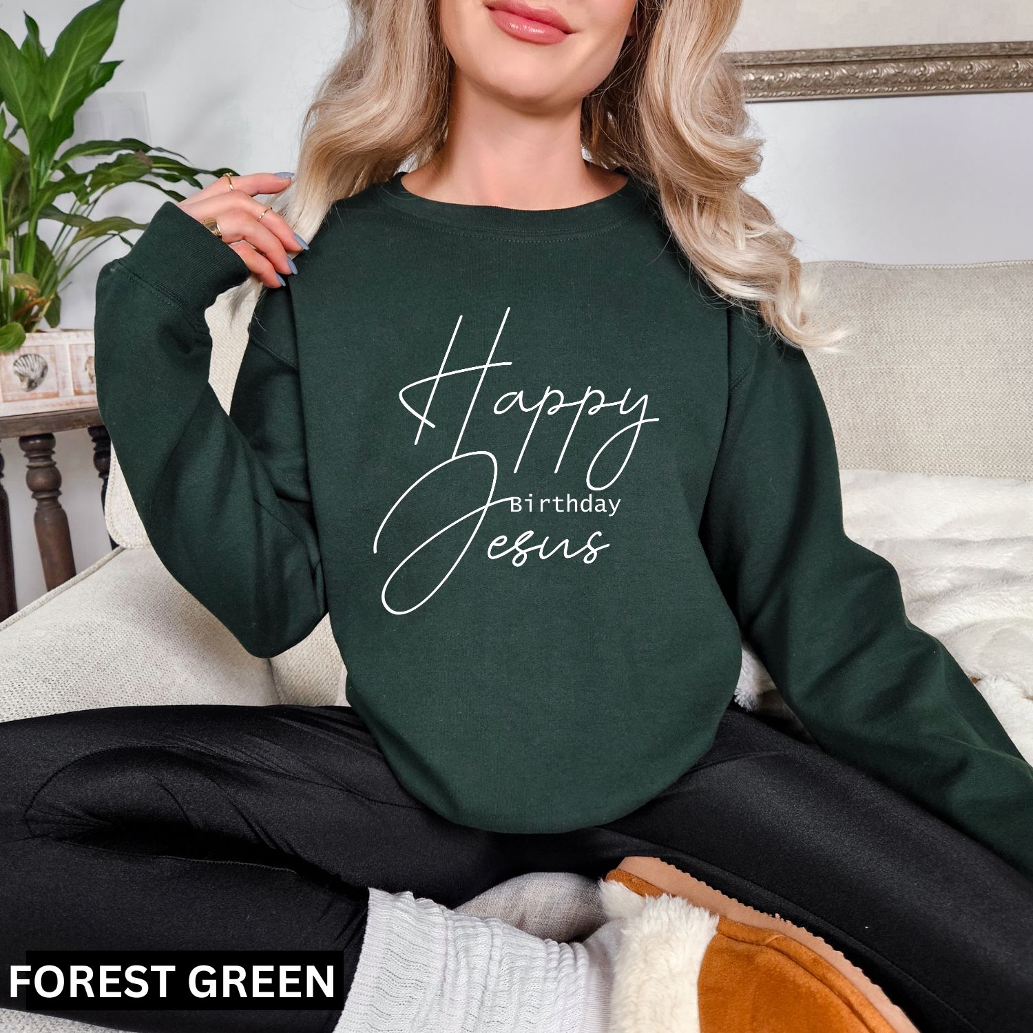 Happy Birthday Jesus Crewneck Christmas Sweatshirt - Image 3