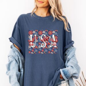 USA floral t shirt
