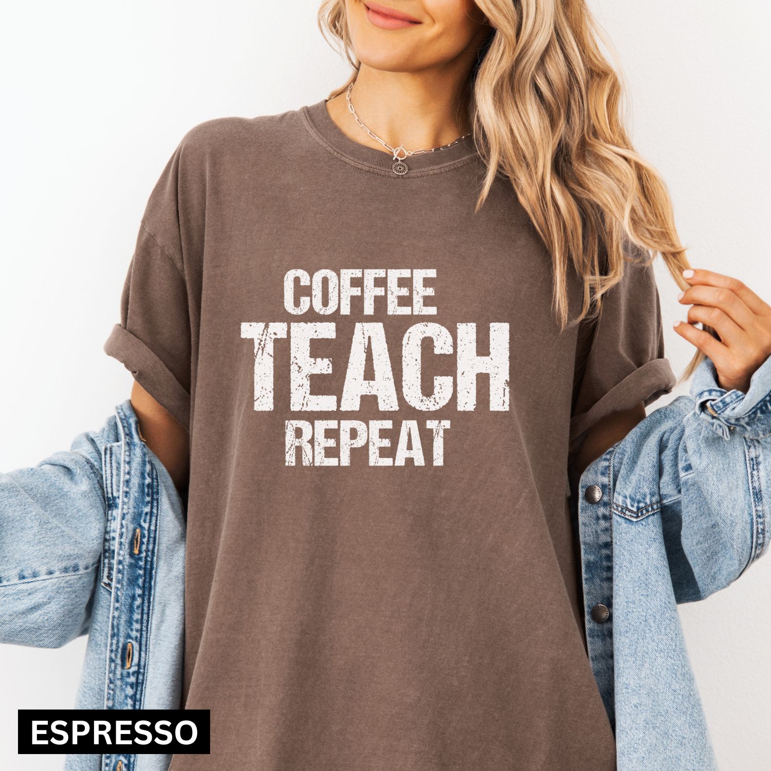 coffee teach repeat unisex t shirt - Image 8