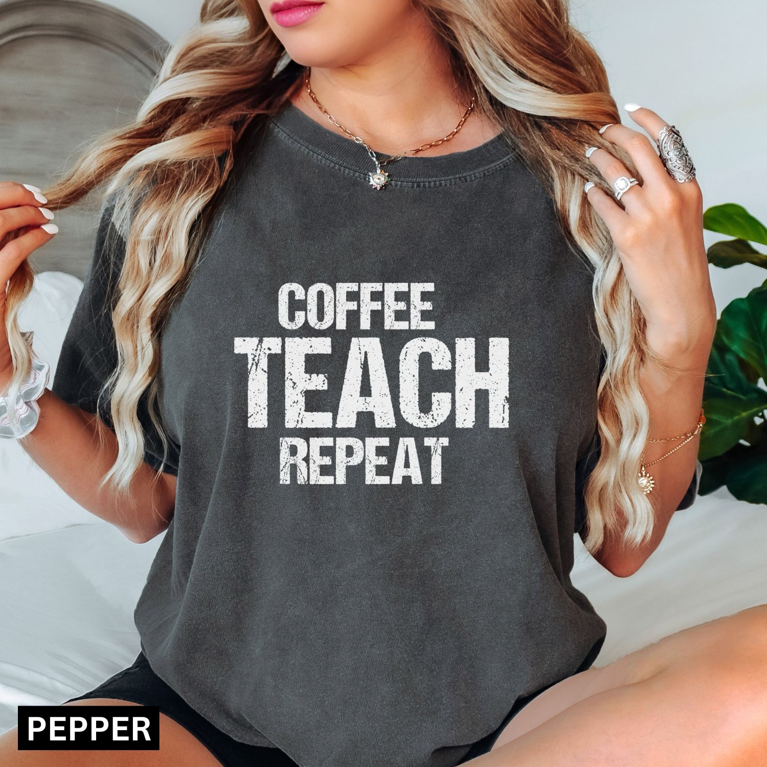 coffee teach repeat unisex t shirt - Image 6