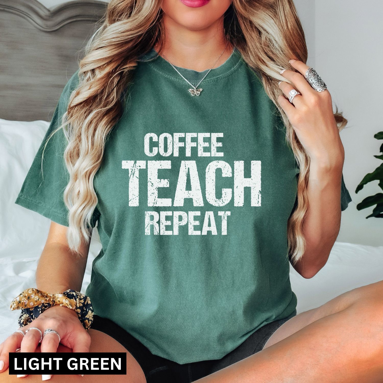 coffee teach repeat unisex t shirt - Image 2
