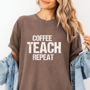 coffee teach repeat unisex t shirt