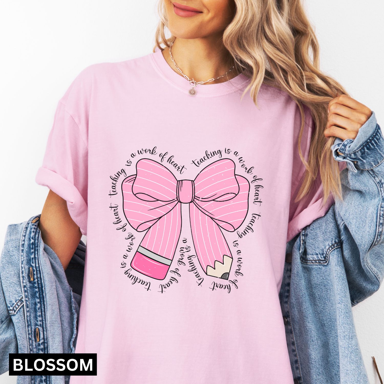 Teaching is a work of heart bow t shirt - Image 2