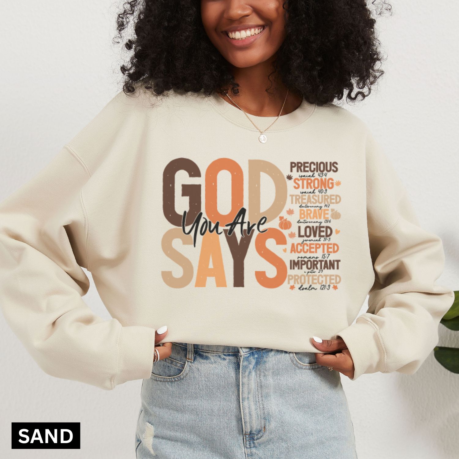 God says you are Fall sweatshirt - Image 7