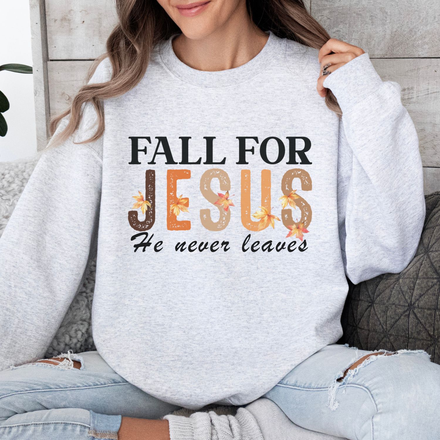 fall for Jesus autumn sweatshirt - Image 5