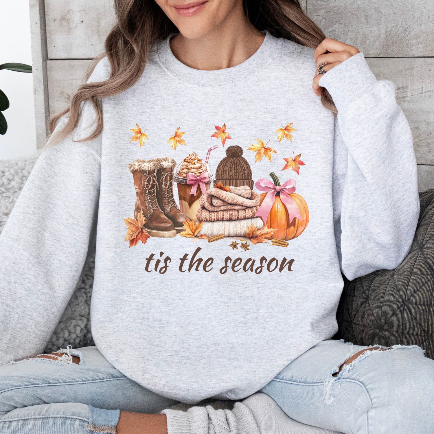 tis the season fall sweatshirt - Image 5