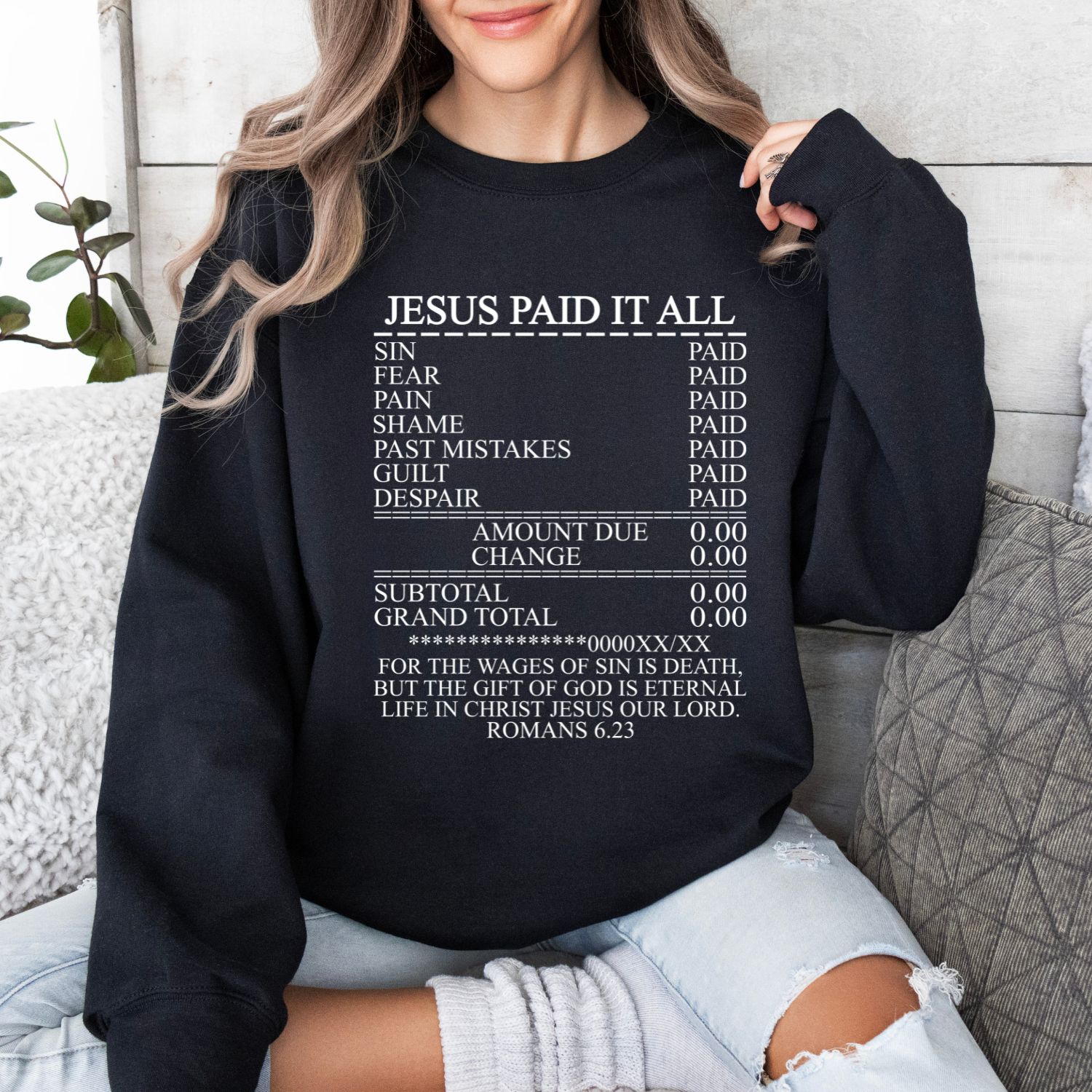 Jesus paid it all Sweatshirt - Image 8