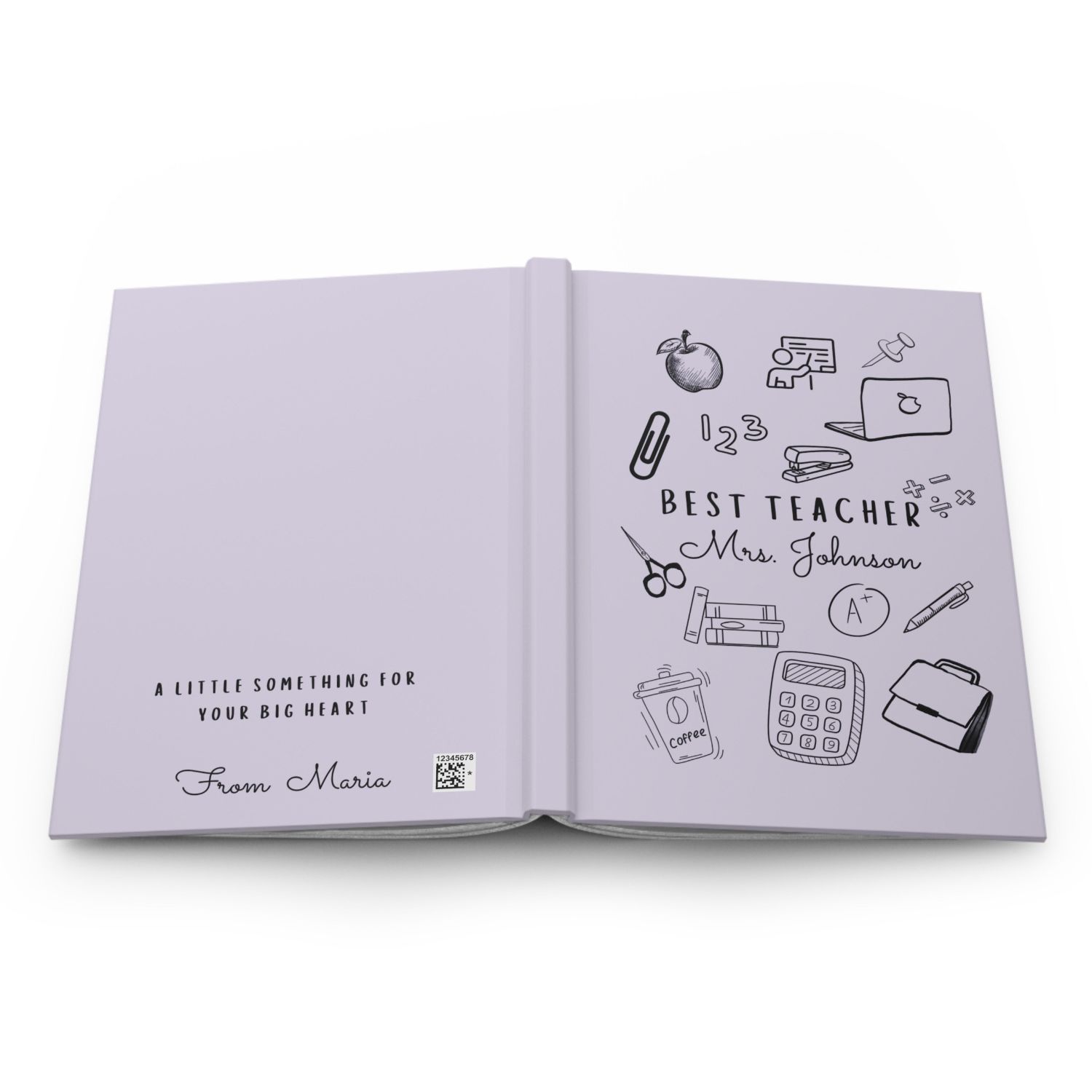 Purple customized teacher Hardcover journal matte - Image 2